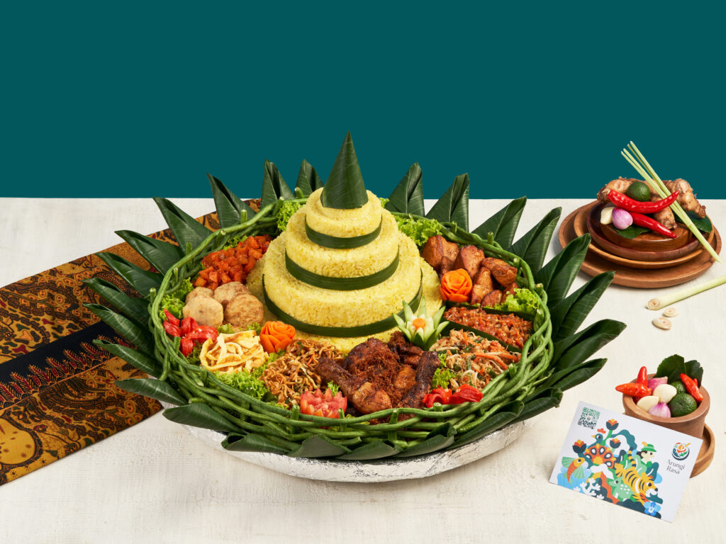 Tumpeng Nasi Kuning Ukuran Kecil Arungi Rasa Catering BSD Tangerang