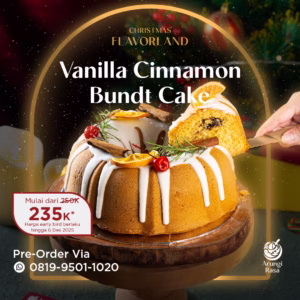 Vanilla Cinnamon Bundt Cake Arungi Rasa – bundt cake vanila kayu manis lembut hampers Natal