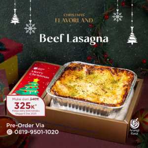Beef Lasagna Arungi Rasa, lasagna daging dengan saus creamy dan keju melimpah